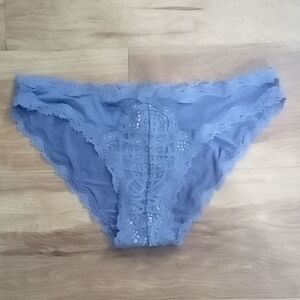 Lace Trim Blue Panties